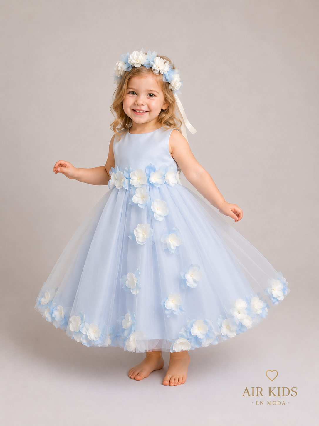 Vestido con Corona de Fiesta para Niñas 17-550 Talla 3 años