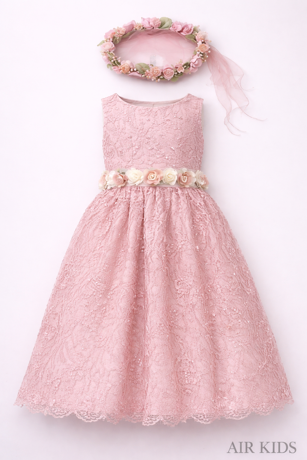 Vestido con Corona de Fiesta para Niña 23-014