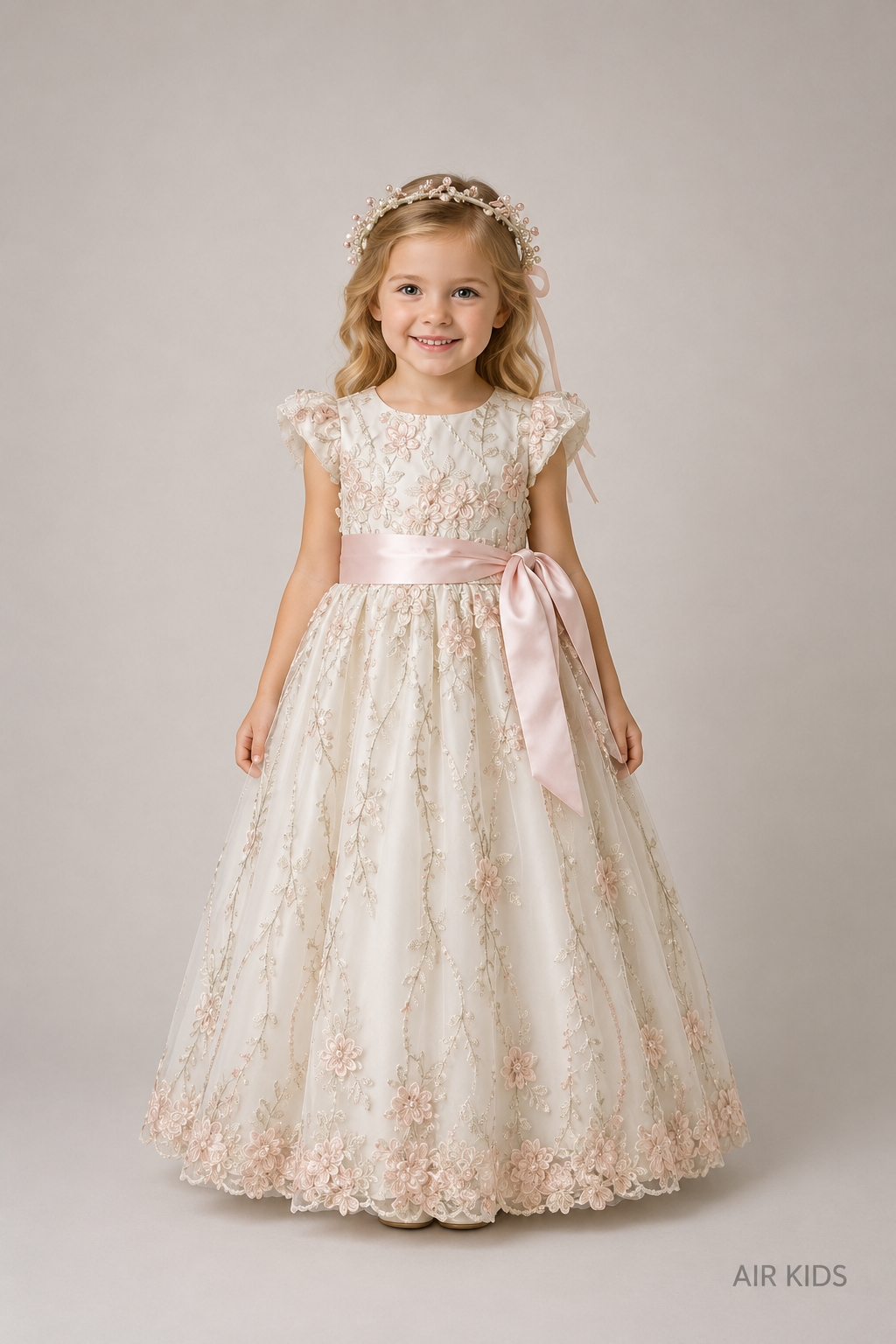Vestido con Corona de Presentacion para Niña 22-531 Talla 3 Años