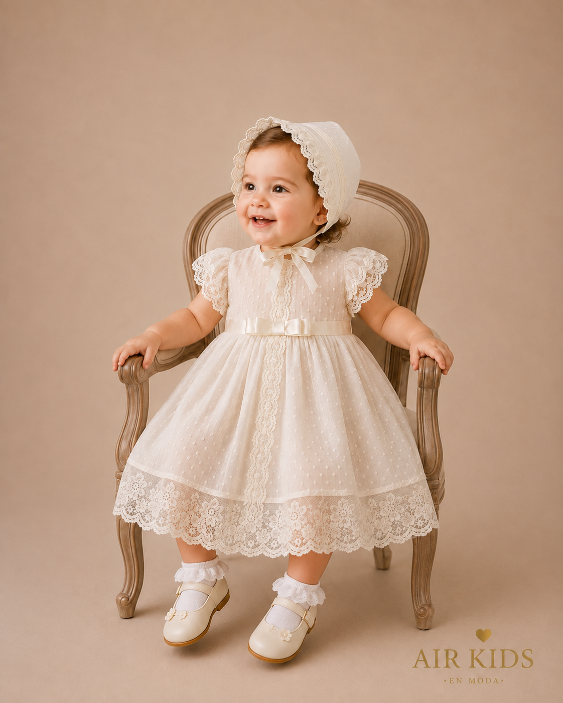 Bata de Bautizo para Niña Lilus 23112 Talla 1 Año